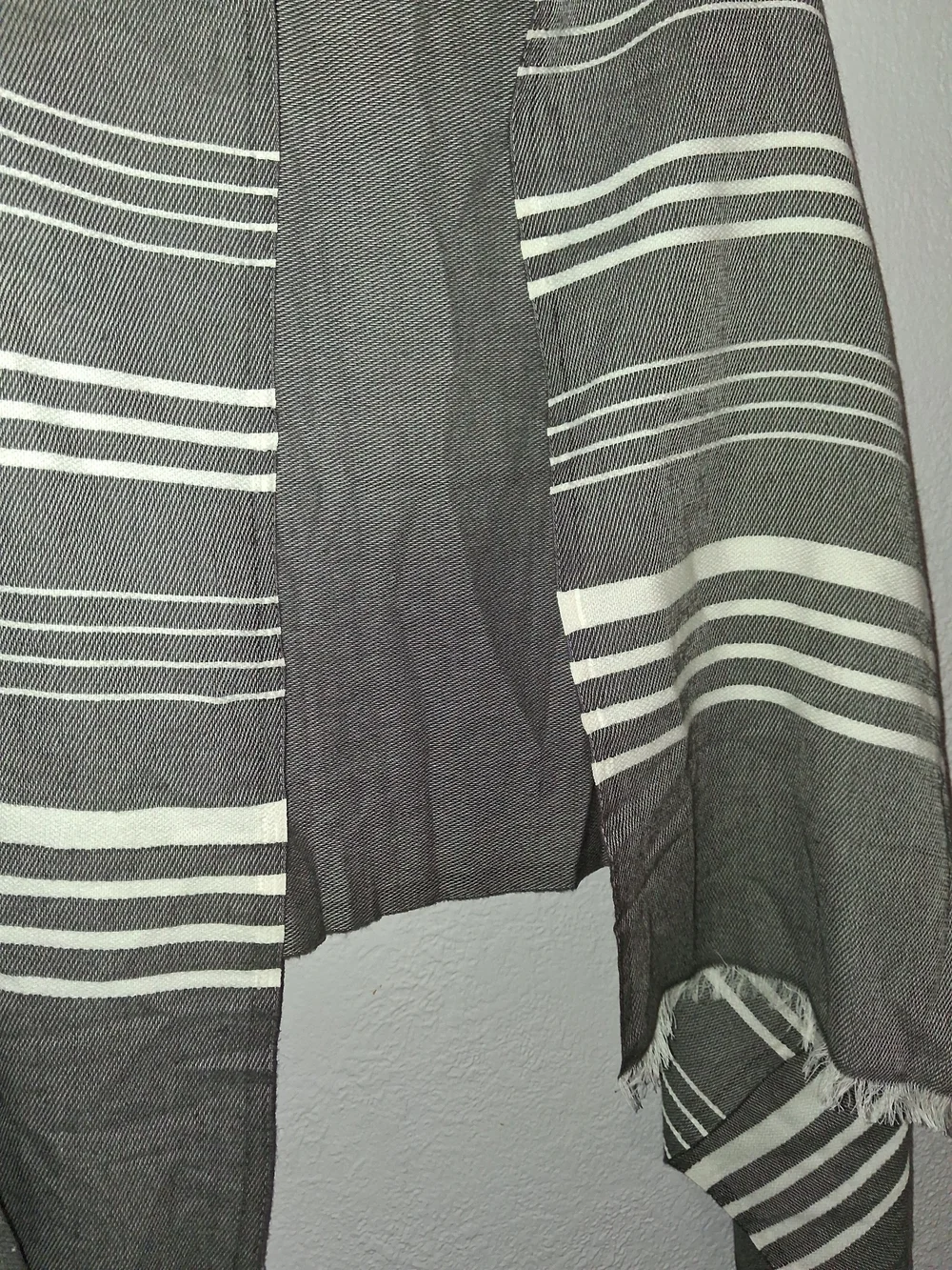 J Crew NWT Striped Gray & White Knit Poncho OS